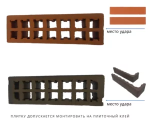 Место раскола универсального кирпича