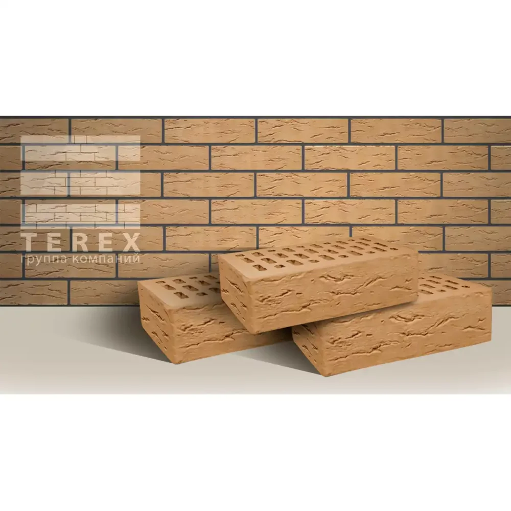Кирпич облицовочный TEREX Солома РУСТ 1 нф